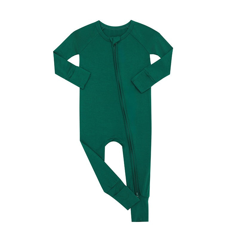solid color bamboo baby jammies