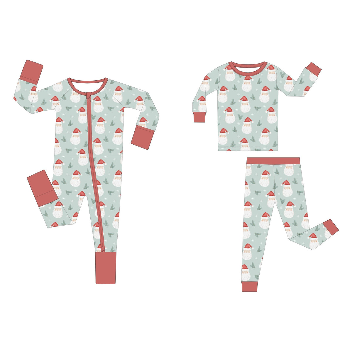 Christmas Santa Claus bamboo fiber baby long-sleeved bodysuit romper
