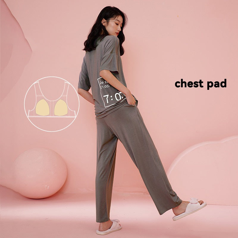 Modal maternity sleepwear with pad